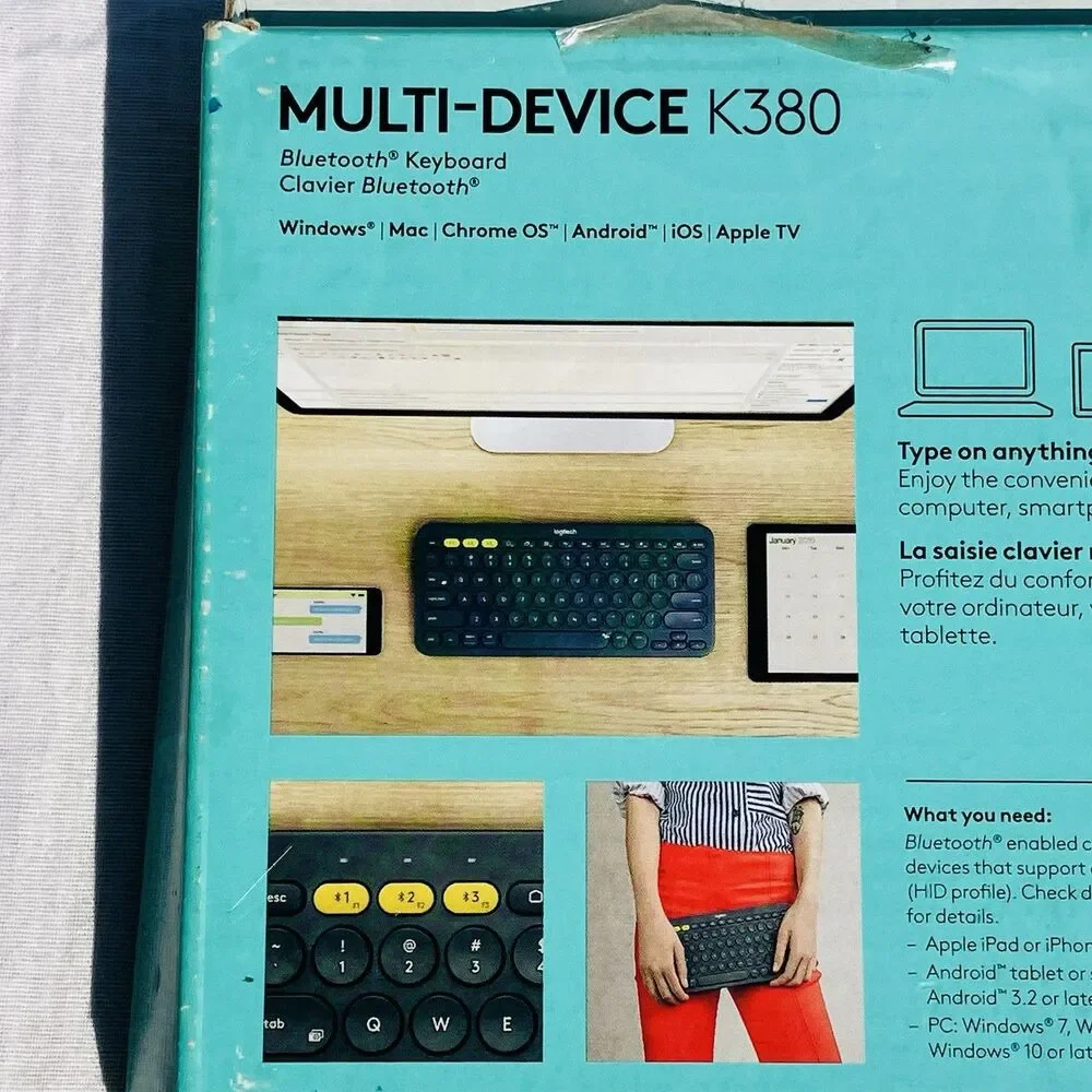 Logitech Bluetooth Keyboard K380 Multi-Device Wireless Easy Switch QWERTY